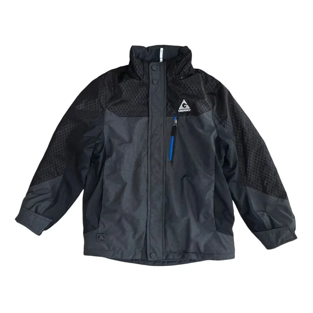 GERRY Black Zip Front Reflective All Weather Winter Coat MEDIUM Water‎ Resistant